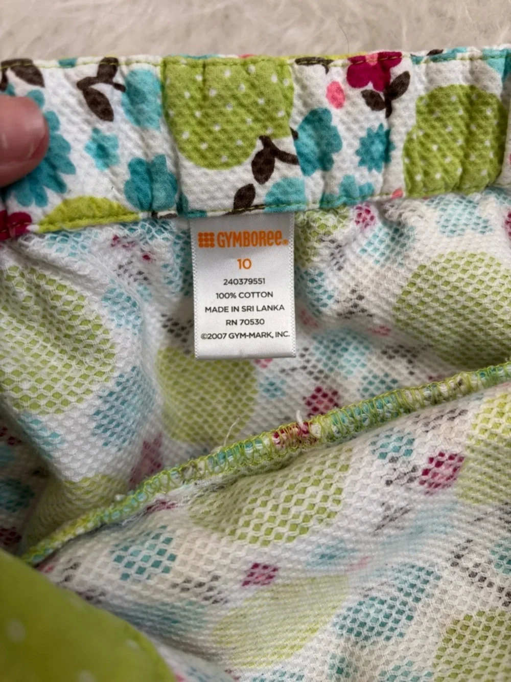 Gymboree Girls’ Halter Dress with Lime Green Apple and Teal Floral Print